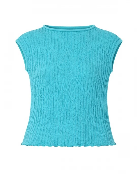 Foto van product Süel knitwear Gebreide top 'Wrinkled Texture' turquoise