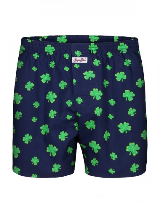 Foto van product Sugar Pine Boxershorts ' Lucky Charm ' donkerblauw / neongroen