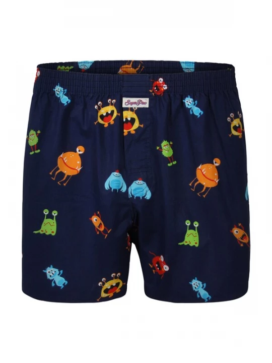Foto van product Sugar Pine Boxershorts ' Webboxershorts weit Motive Print ' donkerblauw / grasgroen / oranje