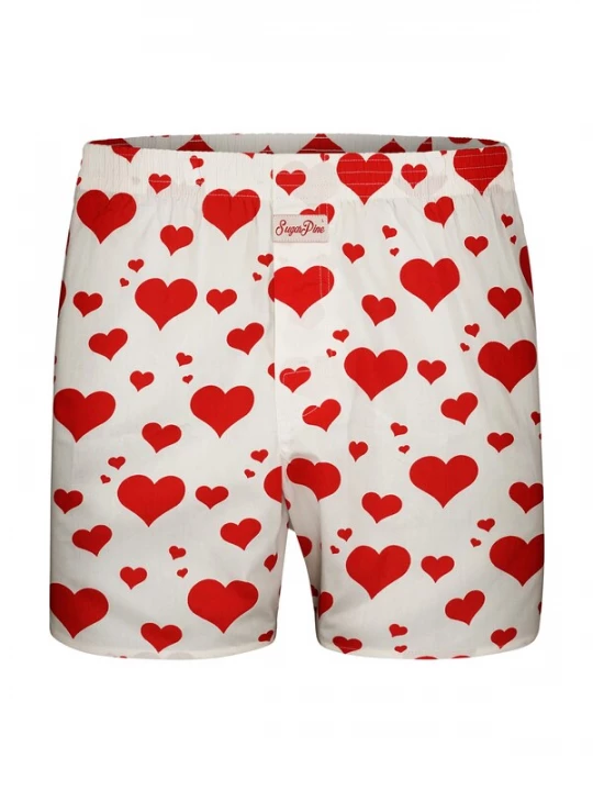 Foto van product Sugar Pine Boxershorts ' Webboxershorts weit Motive Print ' wit