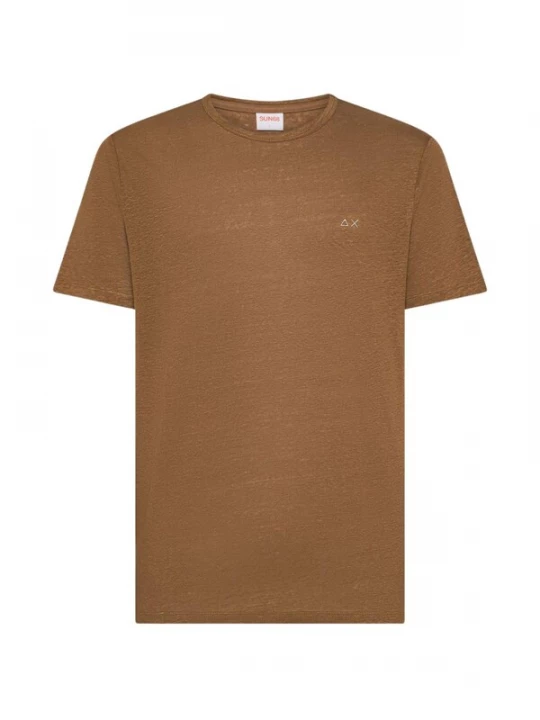 Foto van product SUN68 Shirt 'T-SHIRT JERSEY LINEN S / S' bruin