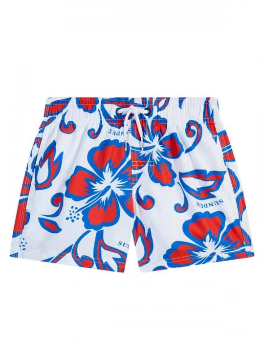Foto van product Sundek Zwemshorts kobaltblauw / neonrood / wit