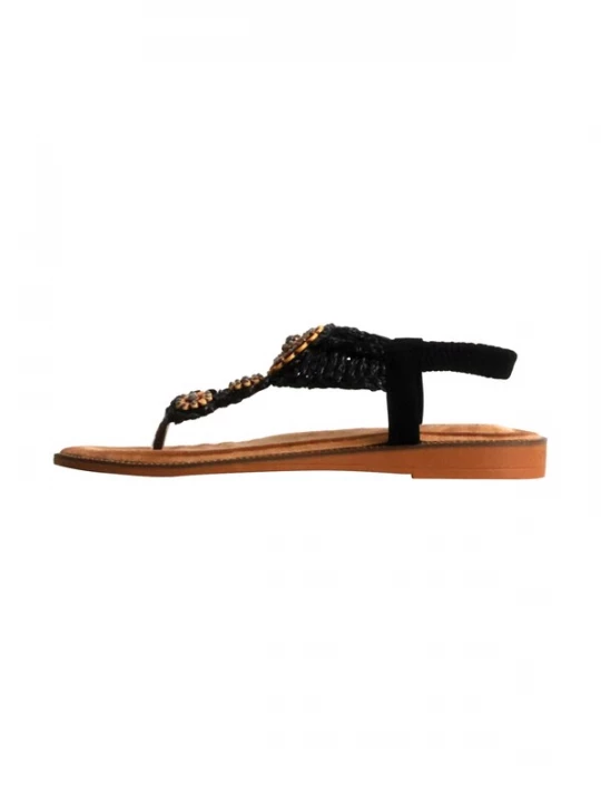 Foto van product Super Mode Sandaal 'Flache Sandalen zum Hineinschlüpfen' zwart