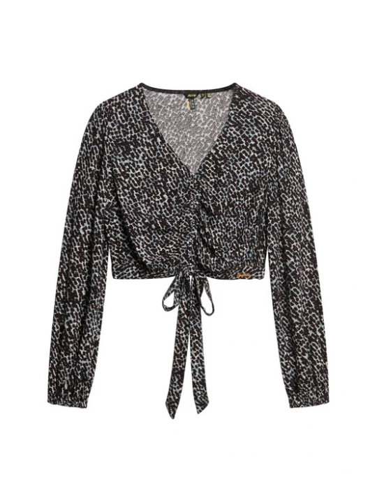 Foto van product Superdry & Co Blouse blauw / bruin / zwart / wit