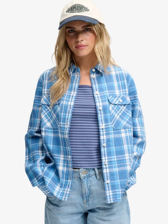 Foto van product Superdry & Co Blouse duifblauw / lichtblauw / wit
