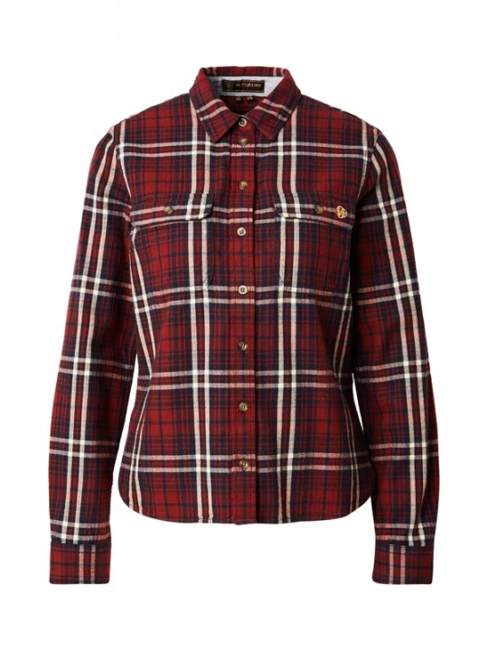 Foto van product Superdry & Co Blouse lichtbeige / marine / donkerrood