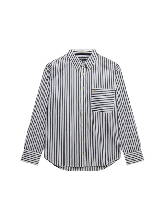 Foto van product Superdry & Co Blouse 'Poplin' donkerblauw / wit