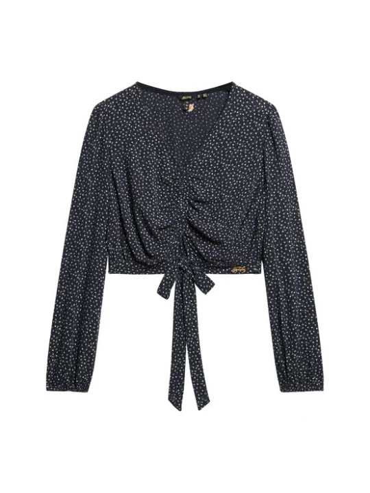 Foto van product Superdry & Co Blouse 'Vintage' navy / lichtgrijs