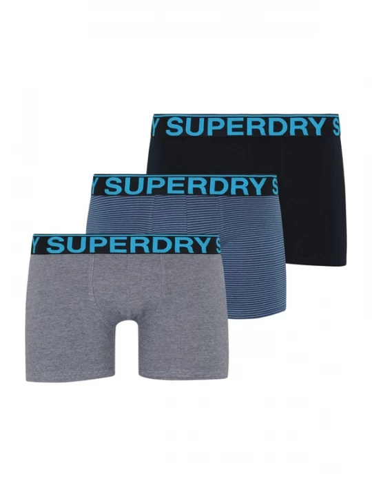 Foto van product Superdry & Co Boxershorts azuur / donkerblauw / grijs gemêleerd / zwart