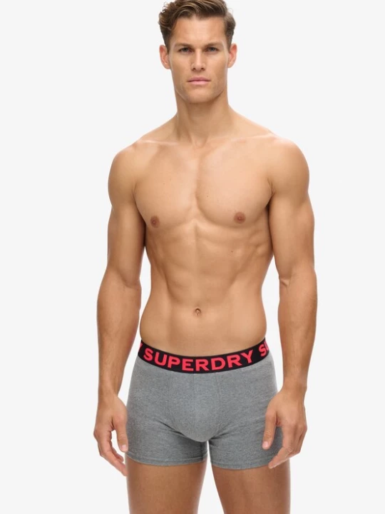 Foto van product Superdry & Co Boxershorts blauw / grijs gemêleerd / limoen / rood