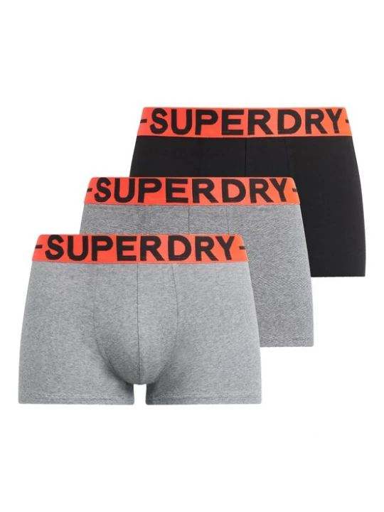 Foto van product Superdry & Co Boxershorts grijs gemêleerd / lichtoranje / zwart
