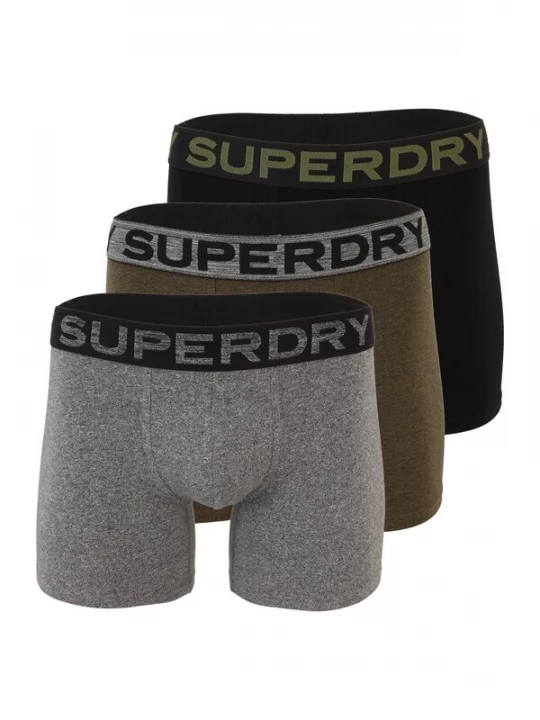 Foto van product Superdry & Co Boxershorts grijs gemêleerd / olijfgroen / zwart