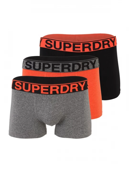 Foto van product Superdry & Co Boxershorts grijs gemêleerd / oranje / zwart