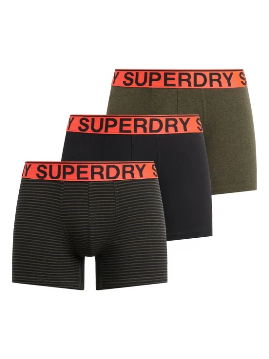 Foto van product Superdry & Co Boxershorts olijfgroen / oranje / zwart