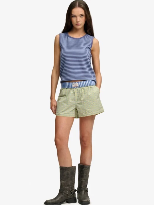 Foto van product Superdry & Co Broek lichtblauw / geel / lichtgroen