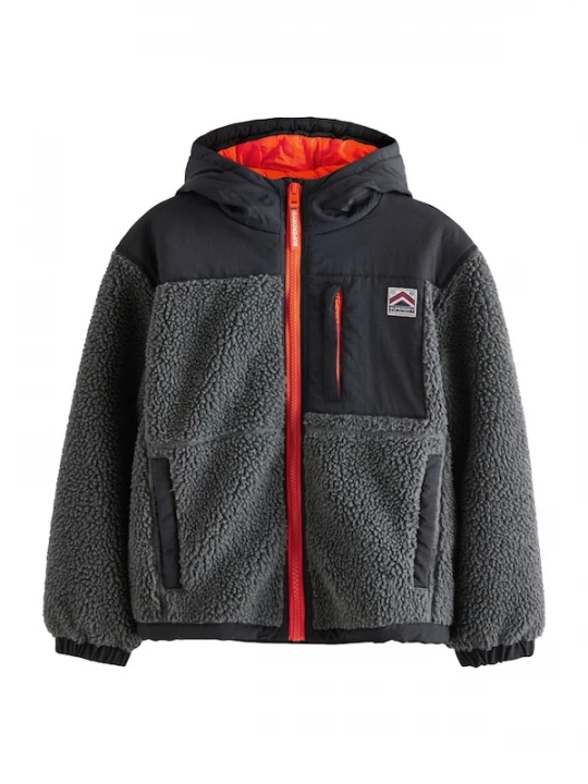 Foto van product Superdry & Co Fleece jas oranje / zwart / zwart gemêleerd