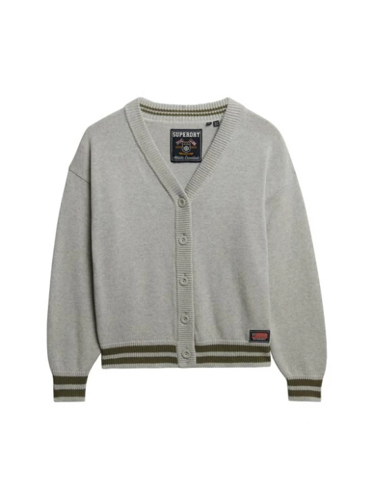 Foto van product Superdry & Co Gebreid vest grijs / olijfgroen