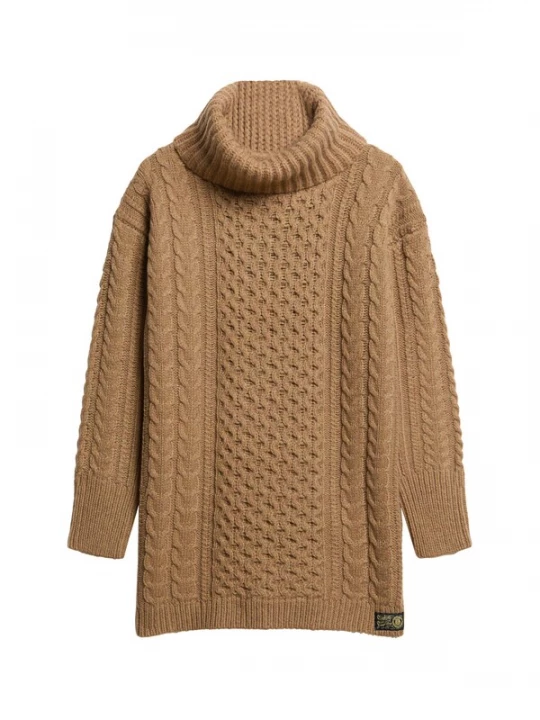 Foto van product Superdry & Co Gebreide jurk lichtbruin