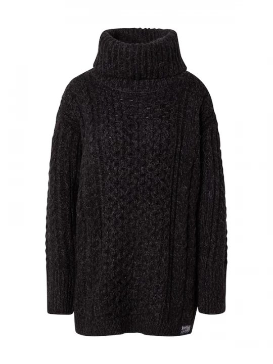 Foto van product Superdry & Co Gebreide jurk zwart gemêleerd