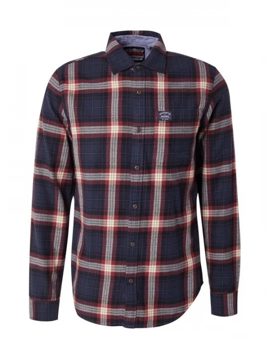 Foto van product Superdry & Co Overhemd beige / donkerblauw / rood