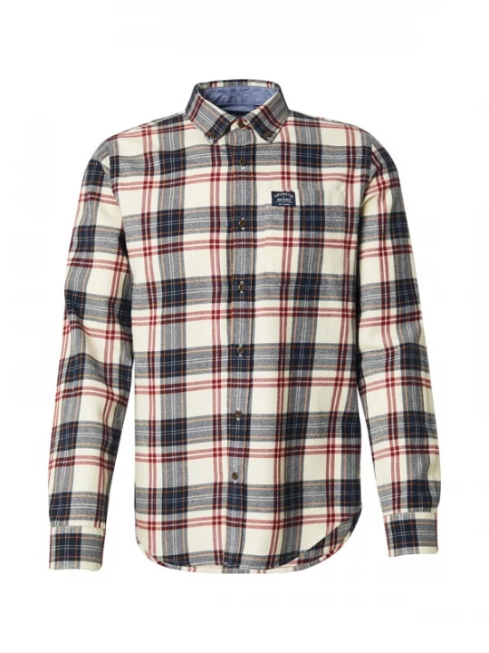 Foto van product Superdry & Co Overhemd crème / donkerblauw / oranje / karmijnrood