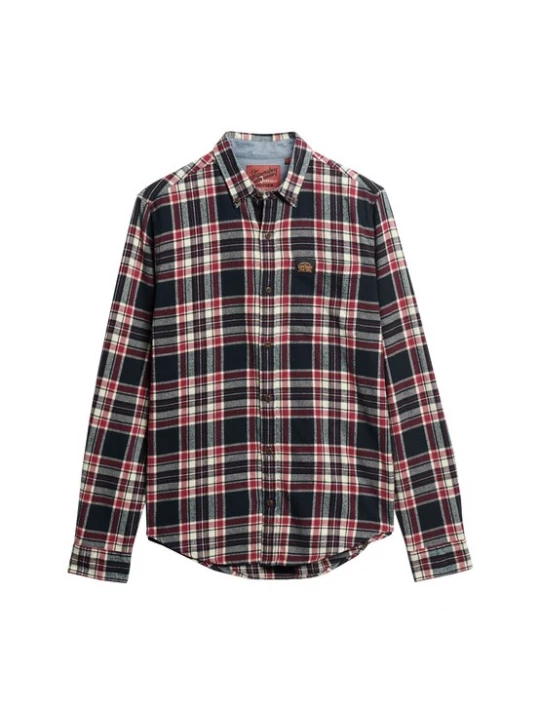 Foto van product Superdry & Co Overhemd crème / marine / donkerrood