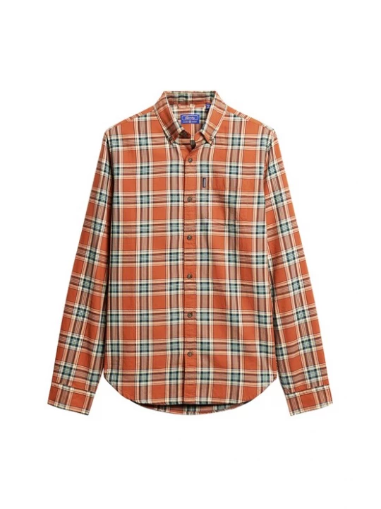 Foto van product Superdry & Co Overhemd donkergroen / oranje / lichtoranje / wit