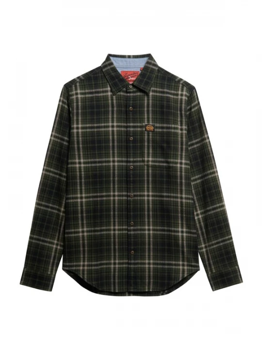 Foto van product Superdry & Co Overhemd ecru / olijfgroen / zwart