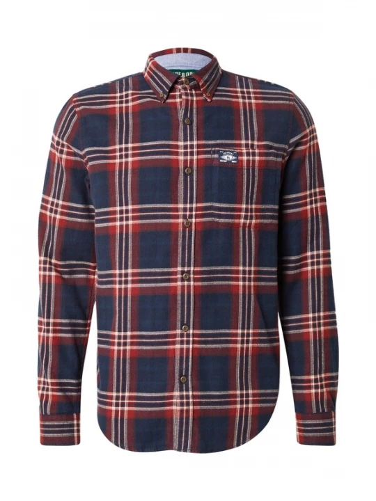 Foto van product Superdry & Co Overhemd lichtbeige / marine / rood