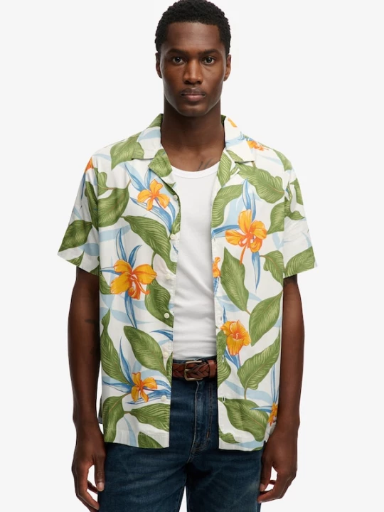 Foto van product Superdry & Co Overhemd lichtblauw / groen / oranje / wit