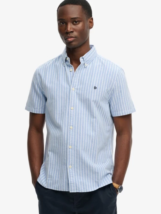 Foto van product Superdry & Co Overhemd lichtblauw / wit