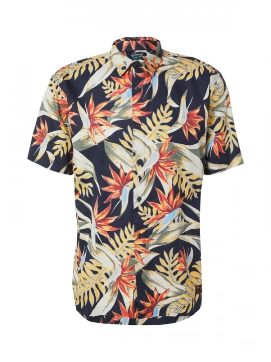 Foto van product Superdry & Co Overhemd navy / geel / kaki / oranje