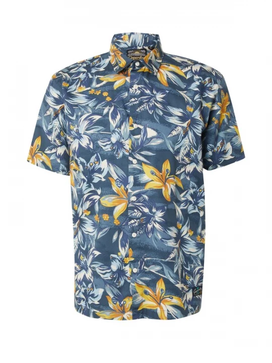 Foto van product Superdry & Co Overhemd saffier / lichtblauw / honing / wit