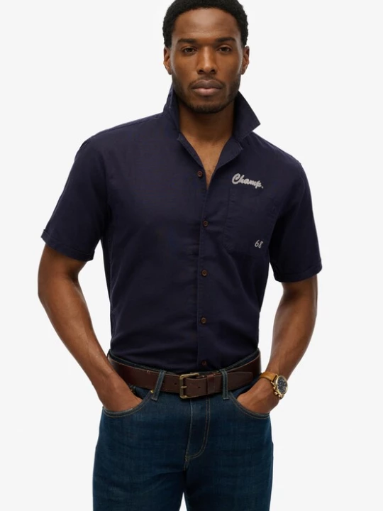 Foto van product Superdry & Co Overhemd 'The Merchant Store – Resort' crème / marine