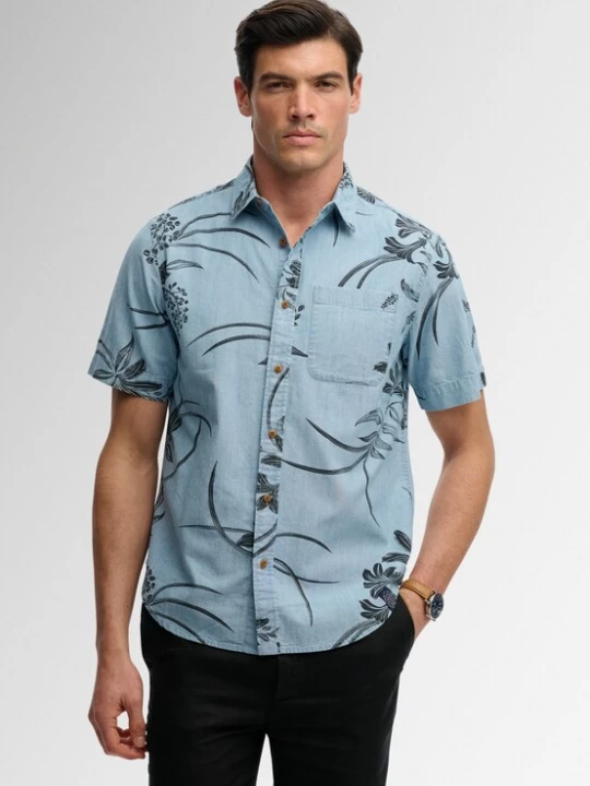 Foto van product Superdry & Co Overhemd 'Vintage Loom' lichtblauw / zwart
