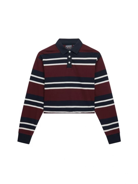 Foto van product Superdry & Co Oversized shirt beige / donkerblauw / bloedrood