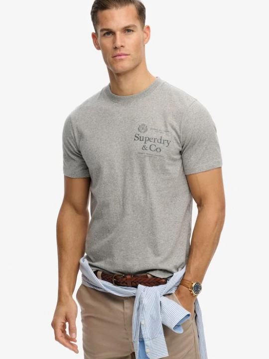 Foto van product Superdry & Co Shirt '1954 COMPANY' grijs / lichtgrijs