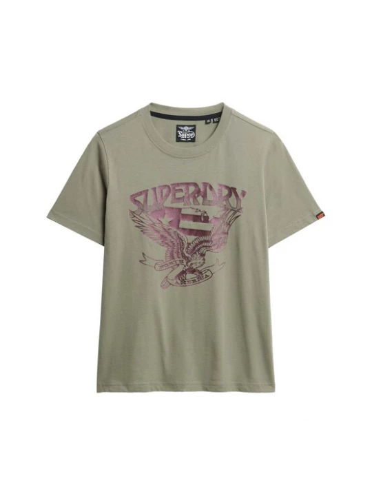 Foto van product Superdry & Co Shirt 'American Eagle' chocoladebruin / olijfgroen