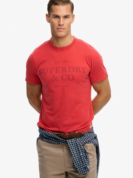 Foto van product Superdry & Co Shirt antraciet / rood