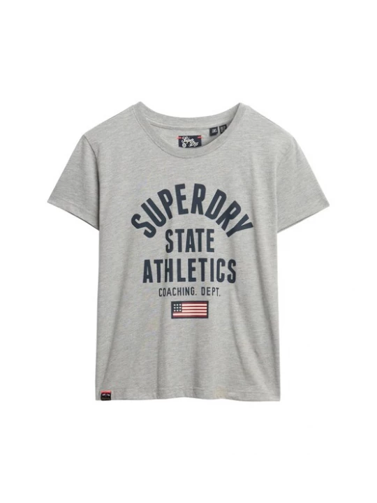 Foto van product Superdry & Co Shirt 'Athletic' navy / grijs gemêleerd / rood