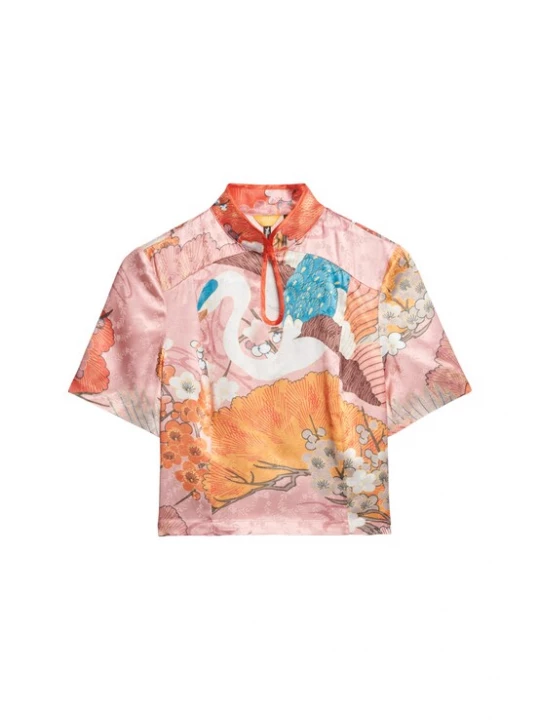 Foto van product Superdry & Co Shirt azuur / mandarijn / rosa / wit