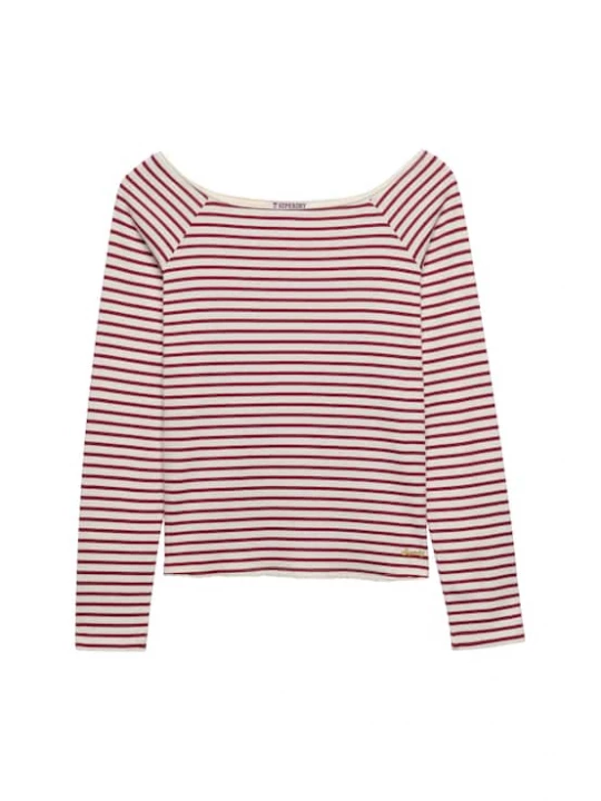 Foto van product Superdry & Co Shirt 'Bardot' rood / wit