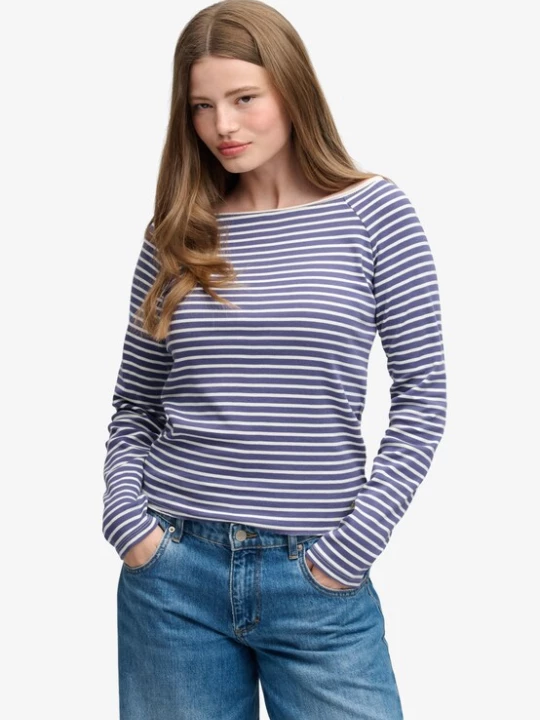 Foto van product Superdry & Co Shirt 'Bardot' saffier / wit