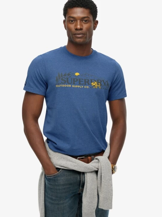 Foto van product Superdry & Co Shirt blauw denim / geel / zwart