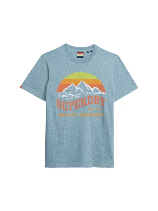 Foto van product Superdry & Co Shirt blauw gemêleerd / geel / oranje / offwhite