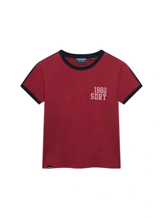 Foto van product Superdry & Co Shirt bloedrood / zwart / wit