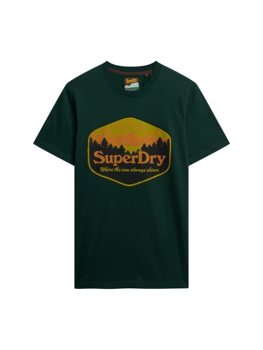 Foto van product Superdry & Co Shirt donkergeel / donkergroen / donkeroranje / zwart