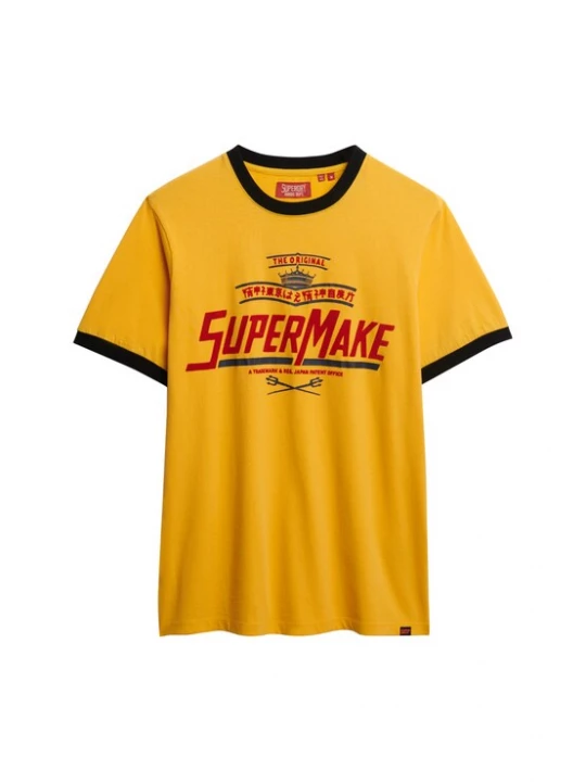 Foto van product Superdry & Co Shirt donkergeel / donkerrood / zwart