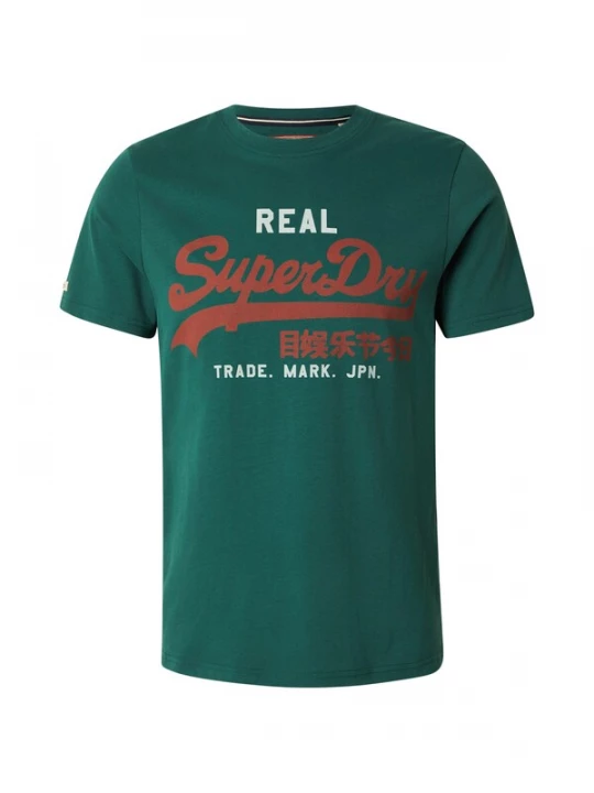 Foto van product Superdry & Co Shirt donkergroen / vuurrood / wit