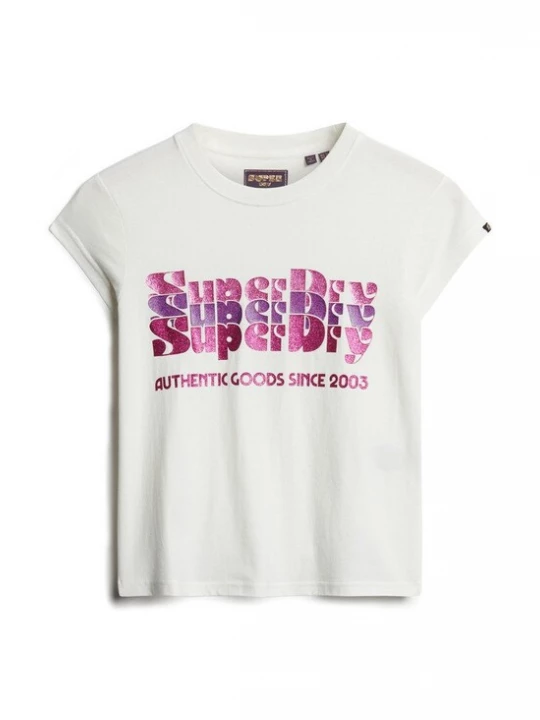 Foto van product Superdry & Co Shirt ecru / goud / orchidee / zwart